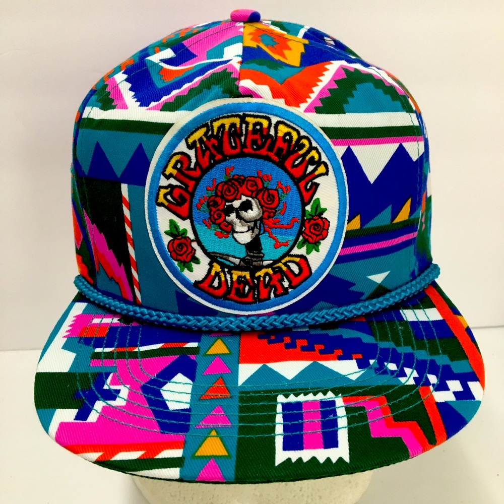 Vtg 90s Grateful Dead Aztec San Sun SnapBack Hat